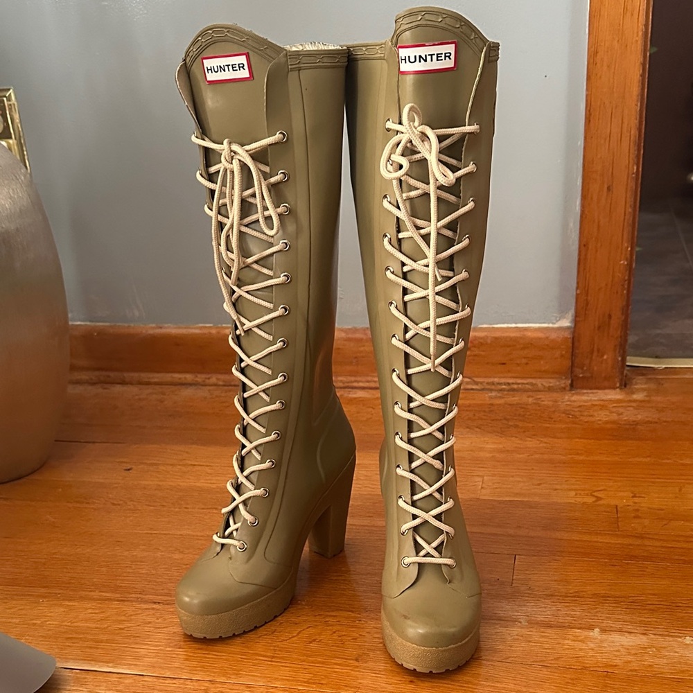 Hunter Women's Heeled Lace-Up Boots - Vintage Hunter Lapins Rain boot